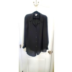 H&M Sheer Button Down Blouse